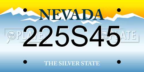 225S45 Nevada License Plate