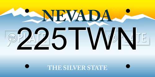 225TWN Nevada License Plate