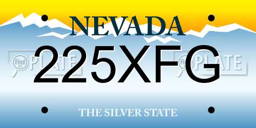 225XFG Nevada License Plate