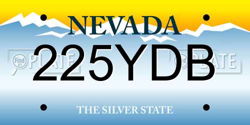 225YDB Nevada License Plate