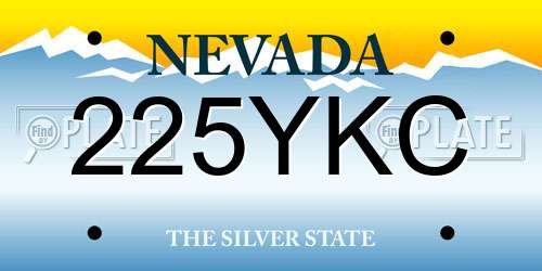 225YKC Nevada License Plate