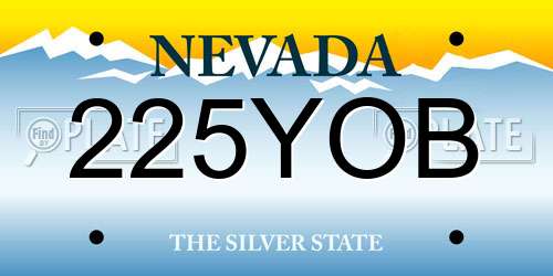 225YOB Nevada License Plate