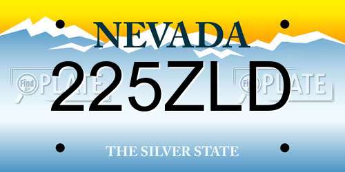 225ZLD Nevada License Plate