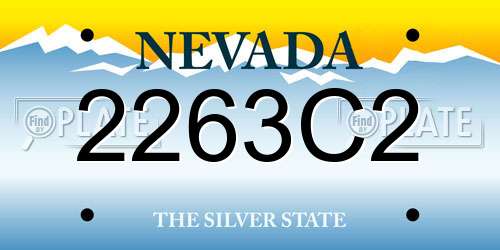 2263C2 Nevada License Plate