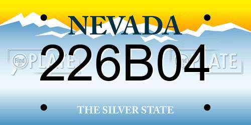 226B04 Nevada License Plate