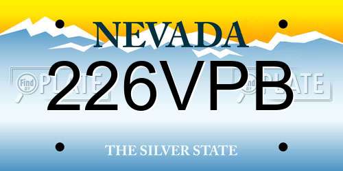 226VPB Nevada License Plate
