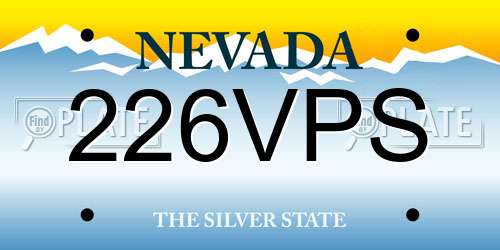 226VPS Nevada License Plate
