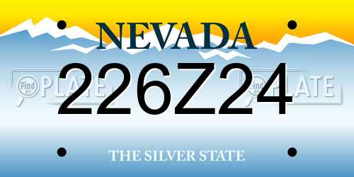 226Z24 Nevada License Plate