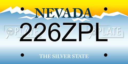 226ZPL Nevada License Plate