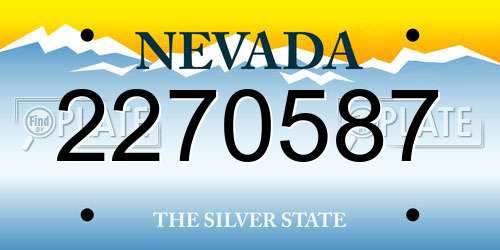2270587 Nevada License Plate