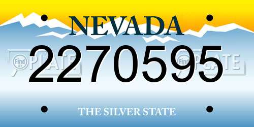 2270595 Nevada License Plate