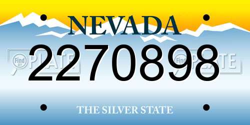 2270898 Nevada License Plate