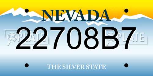 22708B7 Nevada License Plate