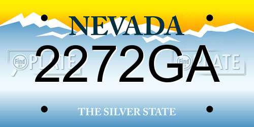2272GA Nevada License Plate