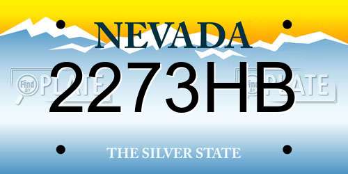 2273HB Nevada License Plate
