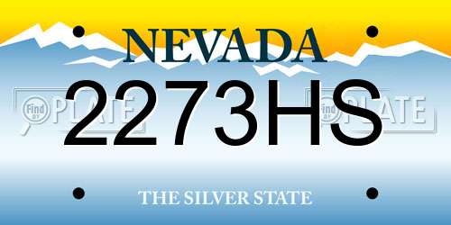 2273HS Nevada License Plate