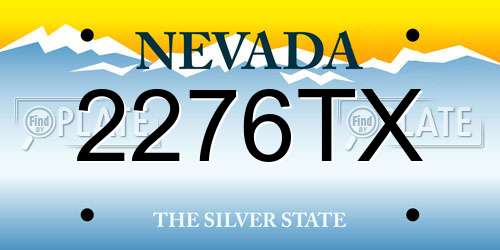 2276TX Nevada License Plate