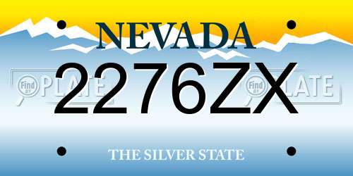 2276ZX Nevada License Plate
