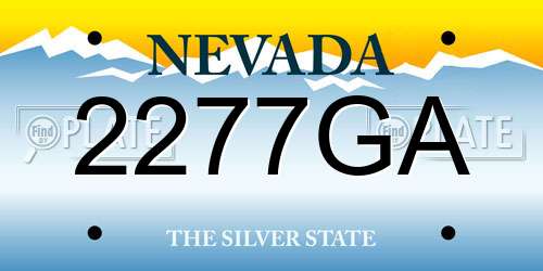 2277GA Nevada License Plate
