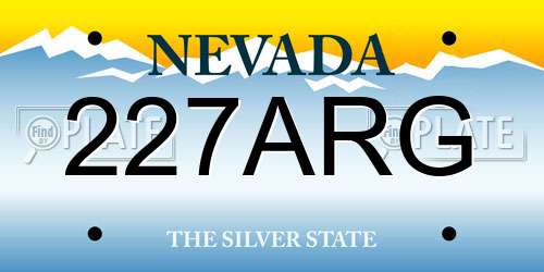 227ARG Nevada License Plate