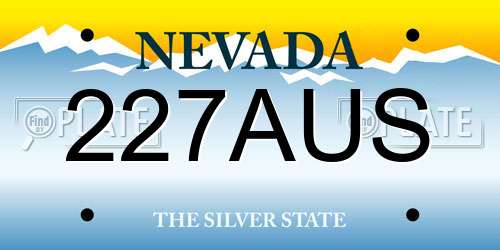 227AUS Nevada License Plate