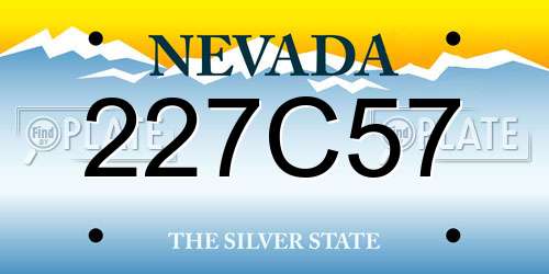 227C57 Nevada License Plate