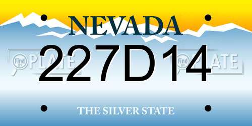 227D14 Nevada License Plate