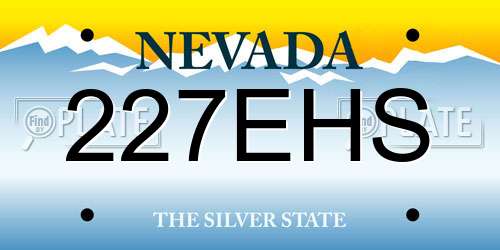 227EHS Nevada License Plate