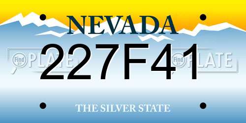 227F41 Nevada License Plate