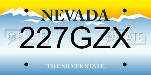 227GZX Nevada License Plate