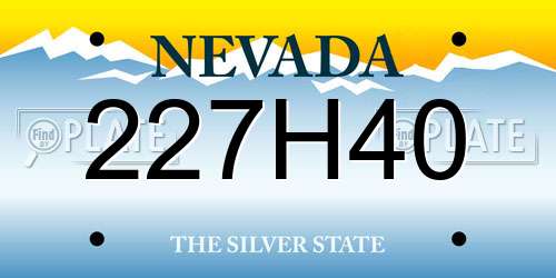 227H40 Nevada License Plate