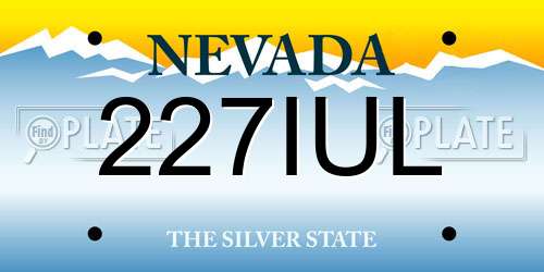 227IUL Nevada License Plate