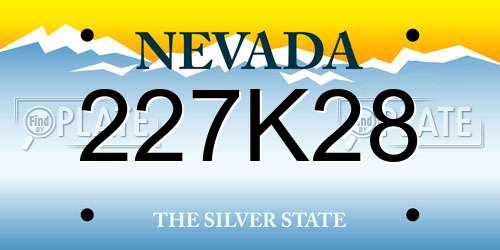 227K28 Nevada License Plate