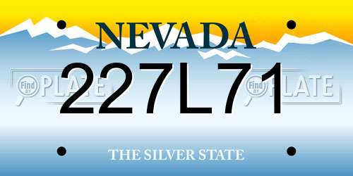 227L71 Nevada License Plate