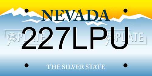 227LPU Nevada License Plate