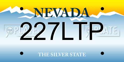 227LTP Nevada License Plate
