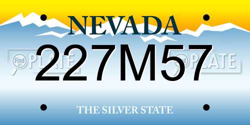 227M57 Nevada License Plate
