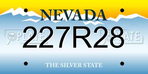 227R28 Nevada License Plate