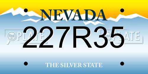 227R35 Nevada License Plate