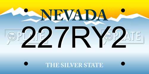 227RY2 Nevada License Plate