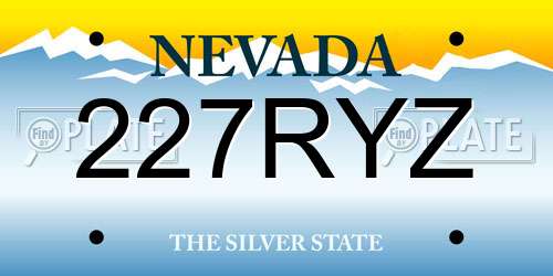 227RYZ Nevada License Plate