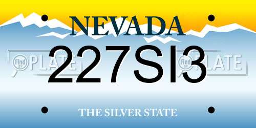 227SI3 Nevada License Plate