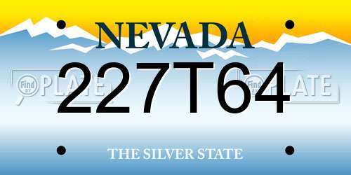 227T64 Nevada License Plate
