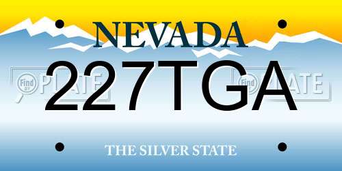 227TGA Nevada License Plate