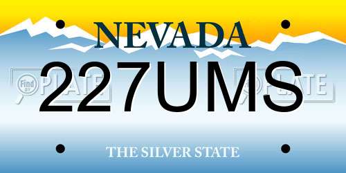 227UMS Nevada License Plate
