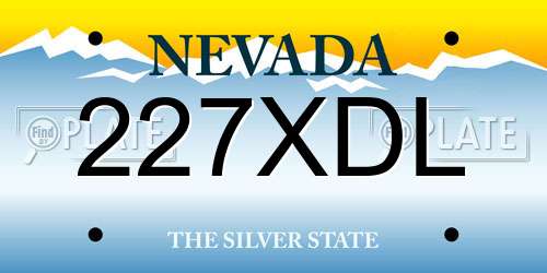 227XDL Nevada License Plate