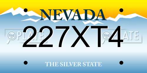 227XT4 Nevada License Plate