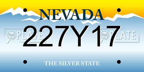 227Y17 Nevada License Plate