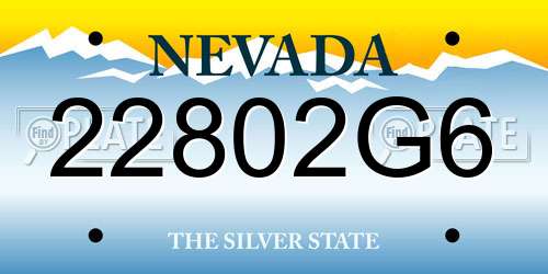 22802G6 Nevada License Plate