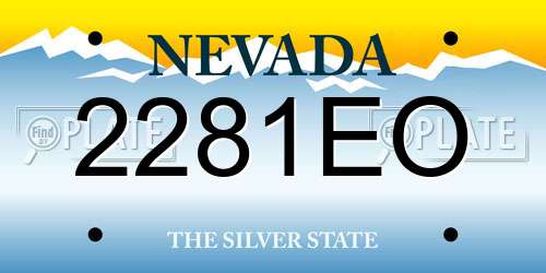 2281EO Nevada License Plate